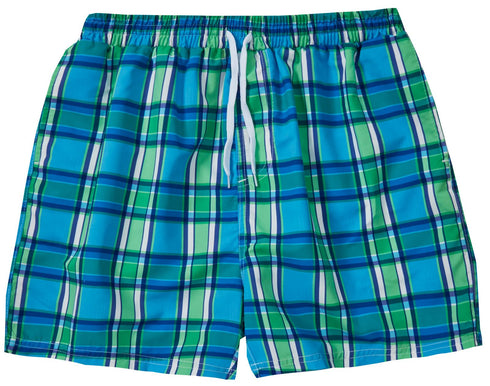 Check Print Plus Size Swim Shorts - UK 46/48